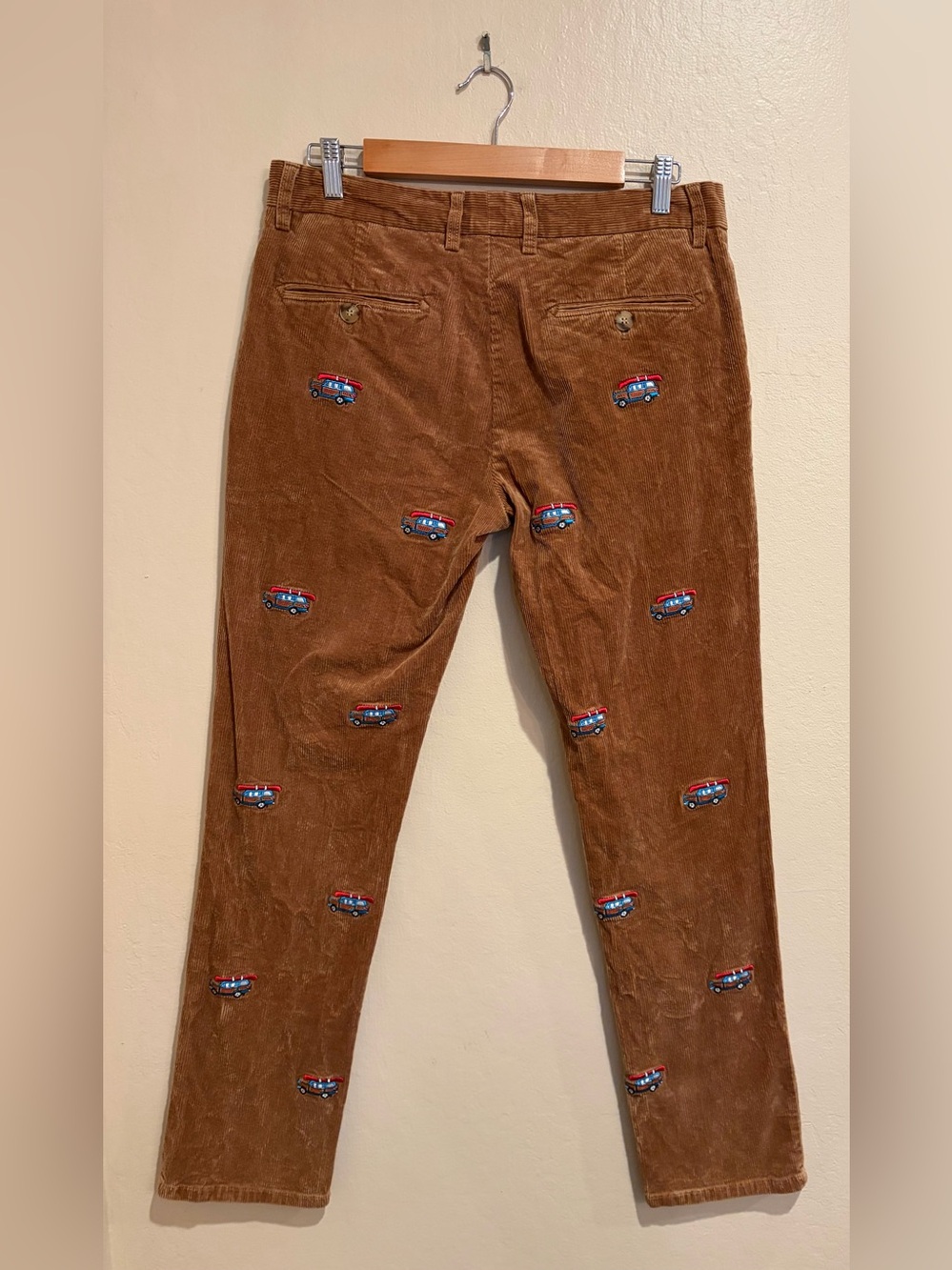 KJP Comfy Campfire Cords Little Wagon & Boat Themed Men’s Pants, Retro Outdoor - Picture 4 of 8